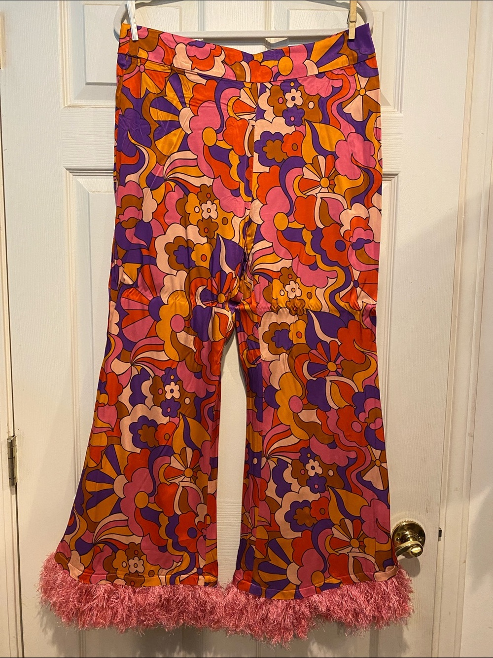 The Hippie Shake HER♡ES Floral Wide-Leg Pants in Pink, Orange & Purple
